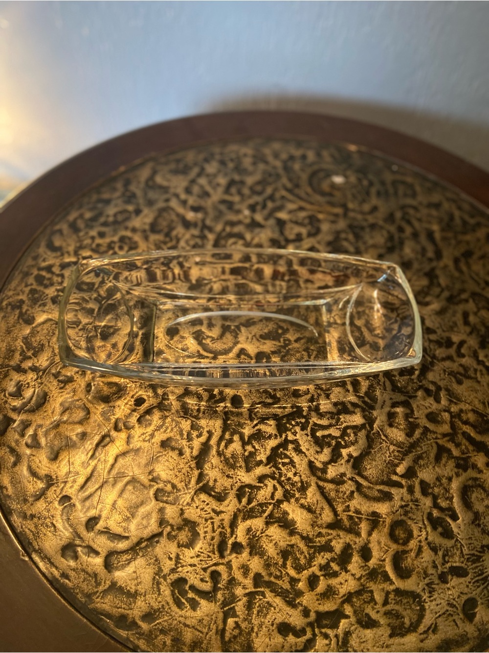 Clear Glass Serving Tray - Transparent Decorative Bowl